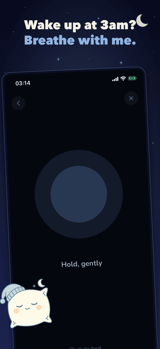 Pluffy 3am toolkit — guided breathing at 3:14 AM